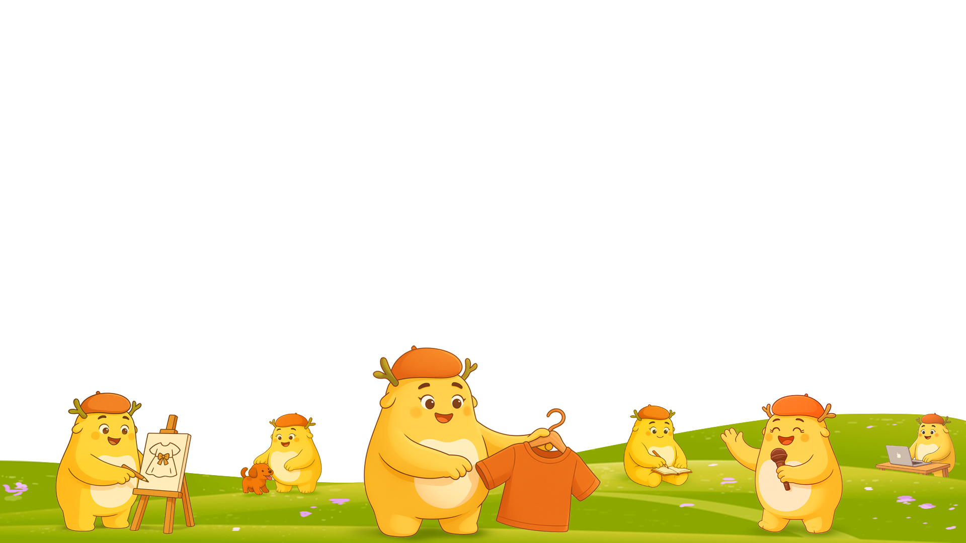 HOKU AI characters illustration